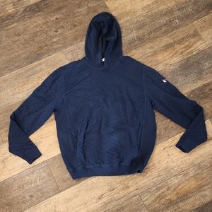 Holderness And Borne Navy Blue Quilted Hoodie